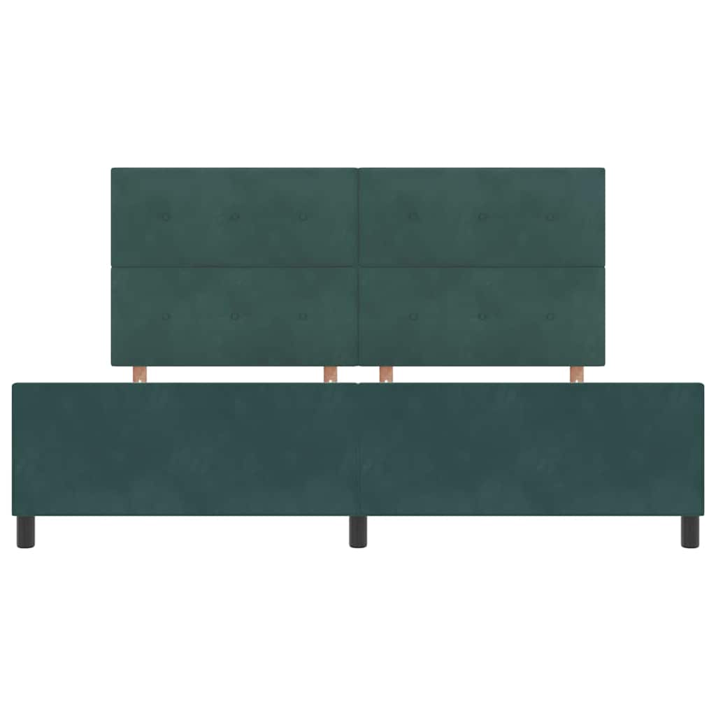 Postel S Boxspringem S Čelo Tmavě Zelená 200 X 200 Cm Samet