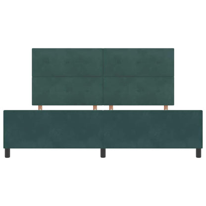 Postel S Boxspringem S Čelo Tmavě Zelená 200 X 200 Cm Samet