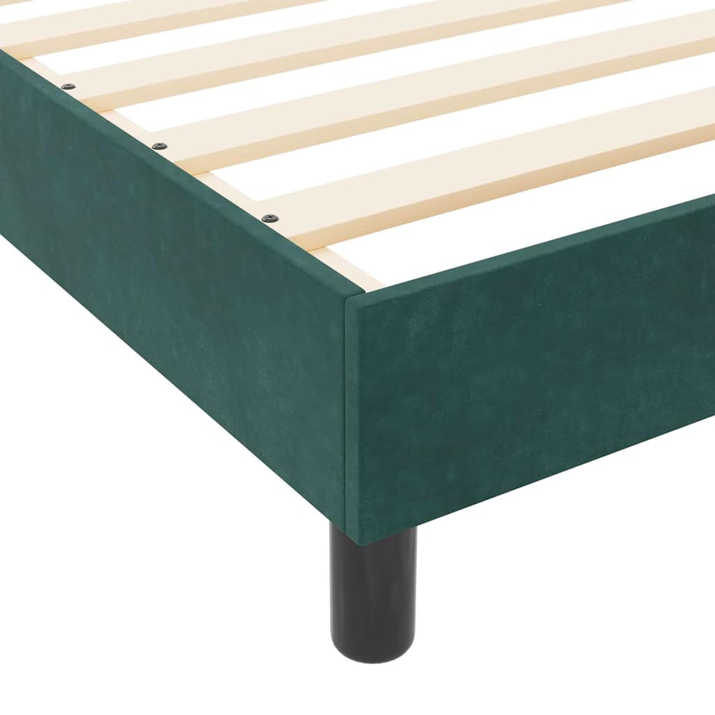 Postel S Boxspringem S Čelo Tmavě Zelená 140 X 190 Cm Samet