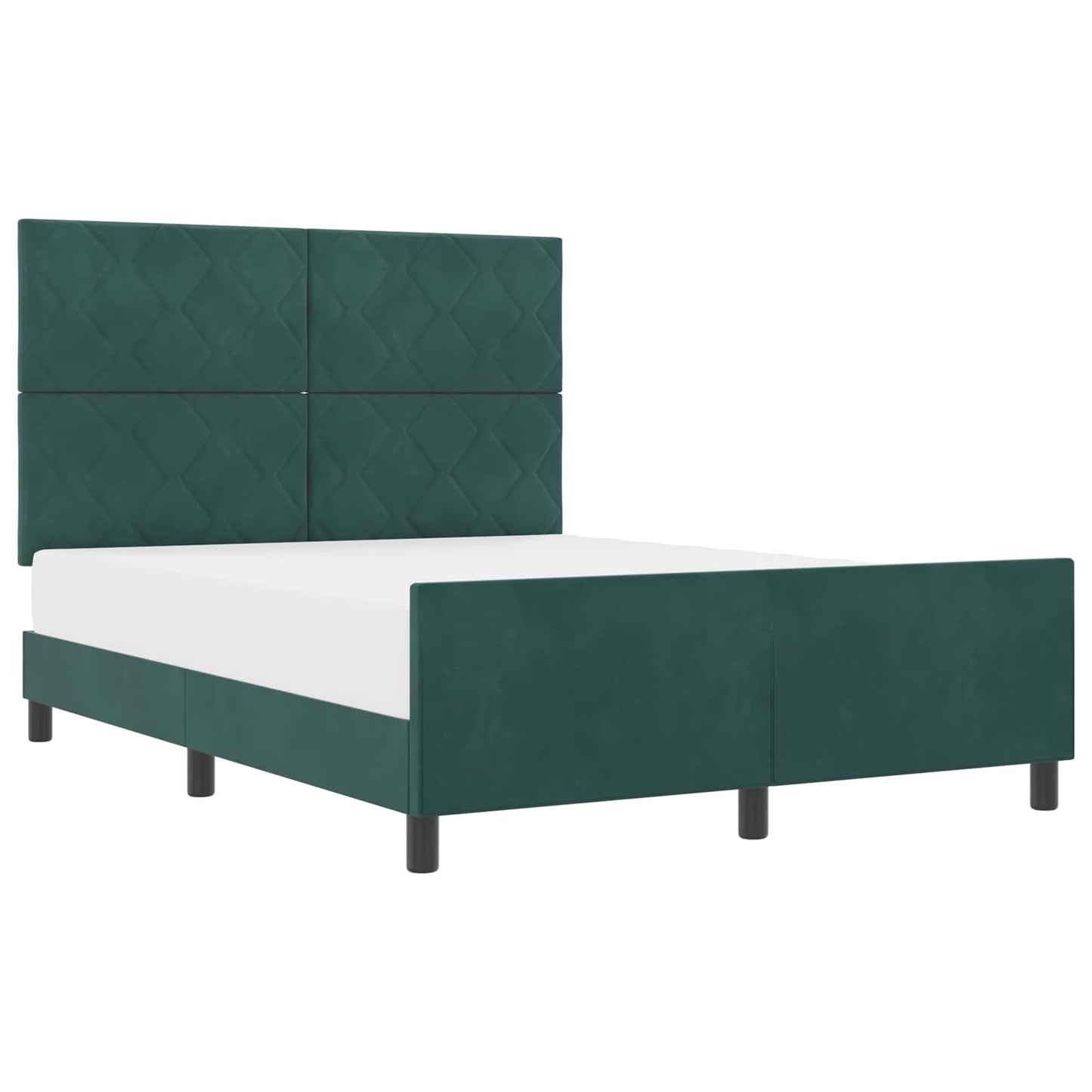 Postel S Boxspringem S Čelo Tmavě Zelená 140 X 190 Cm Samet