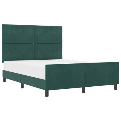 Postel S Boxspringem S Čelo Tmavě Zelená 140 X 200 Cm Samet