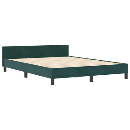 Postel S Boxspringem S Čelo Tmavě Zelená 140 X 200 Cm Samet