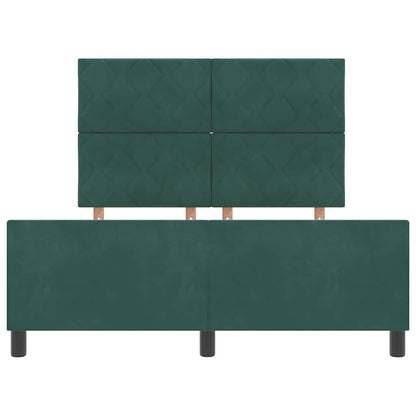 Postel S Boxspringem S Čelo Tmavě Zelená 140 X 200 Cm Samet