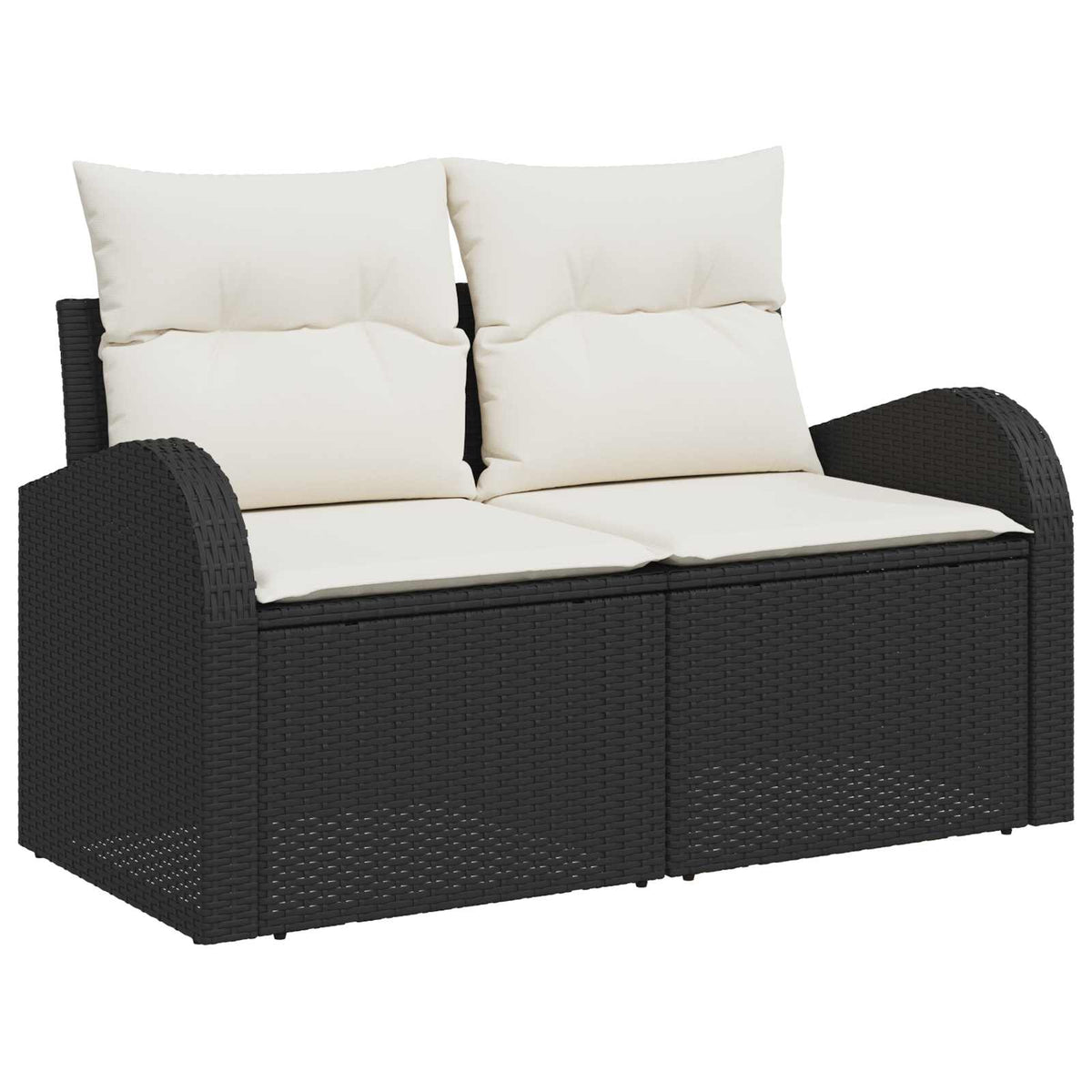 Sada Zahradních Pohovek 5 Pcs 4-Seater Černá A Krémová