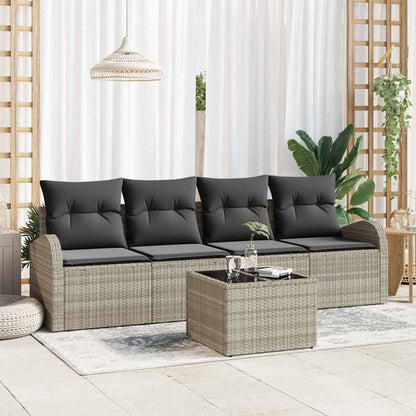 Sada Zahradních Pohovek 5 Pcs 4-Seater Černá A Krémová