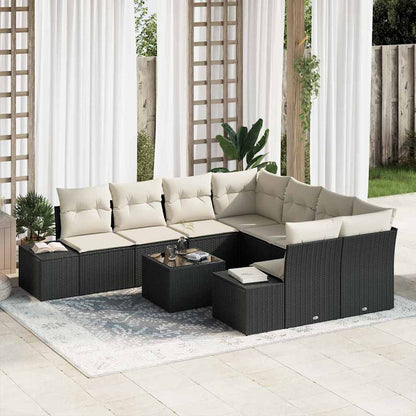 Sada Zahradních Pohovek 9 Ks Hnědá A Krémová Polyratan