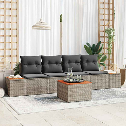 Sada Zahradních Pohovek 5 Ks Černá Poly Ratan