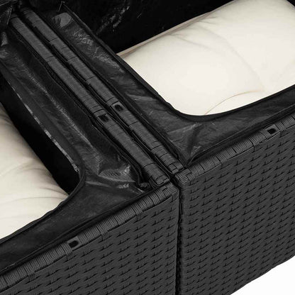 Sada Zahradních Pohovek 7 Ks Černá Poly Ratan