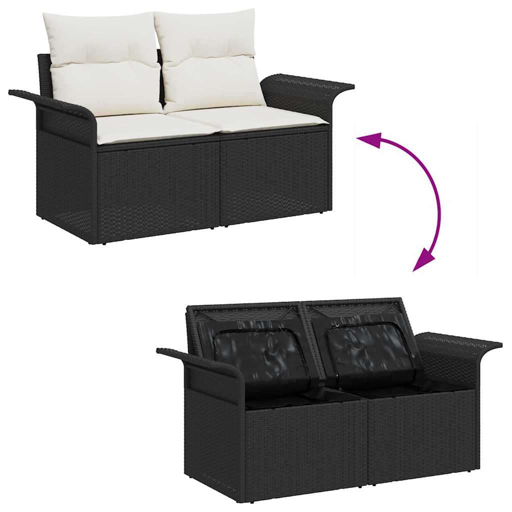 Sada Zahradních Pohovek 9 Ks Černá Poly Ratan