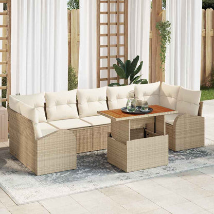 Sada Zahradních Pohovek 8 Ks Černá Poly Ratan