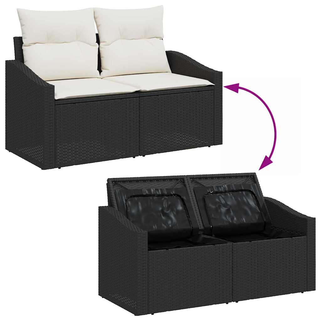 Sada Zahradních Pohovek 9 Ks Černá Poly Ratan