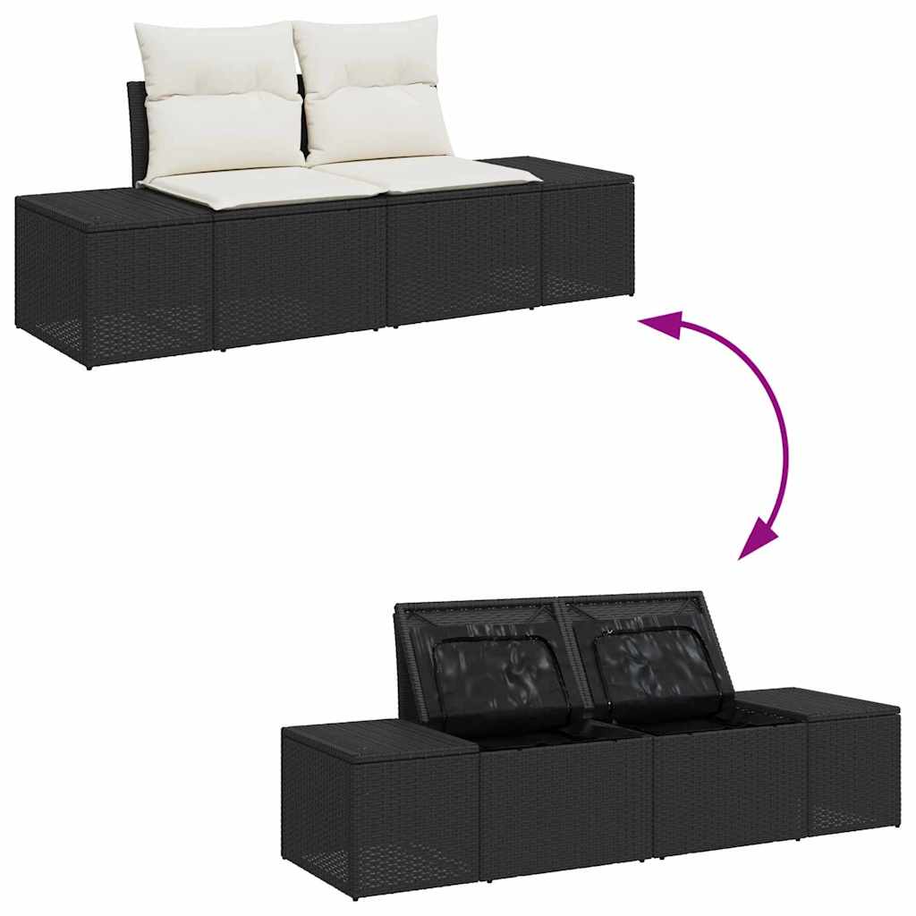 Sada Zahradních Pohovek 8 Ks Černá Poly Ratan