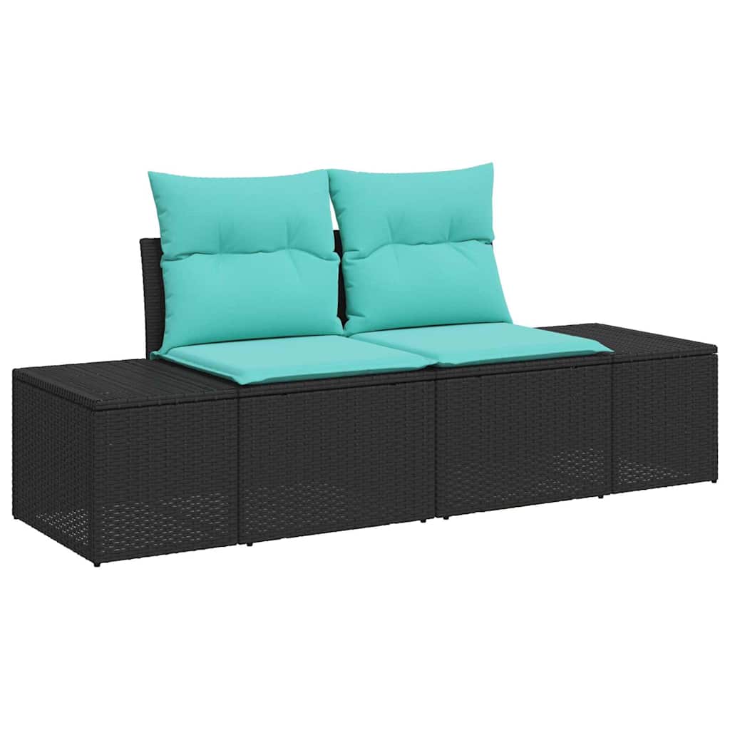 Sada Zahradních Pohovek 6 Ks Černá Poly Ratan