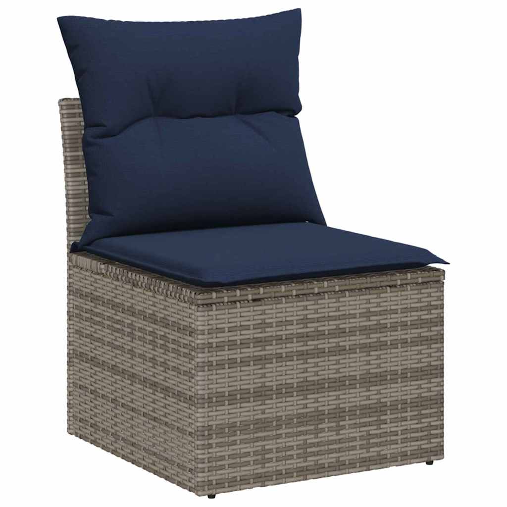 Sada Zahradních Pohovek 4 Ks 3-Počet Míst Šedá A Námořnická
