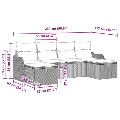 Set Pohovek 6 Ks 6-Počet Míst Polyratan
