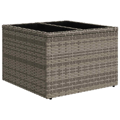 Set Pohovek S Polštářem S Úložištěm Šedá Polyratan
