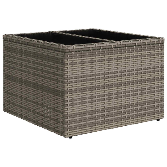 Set Pohovek S Polštářem S Úložištěm Šedá Polyratan