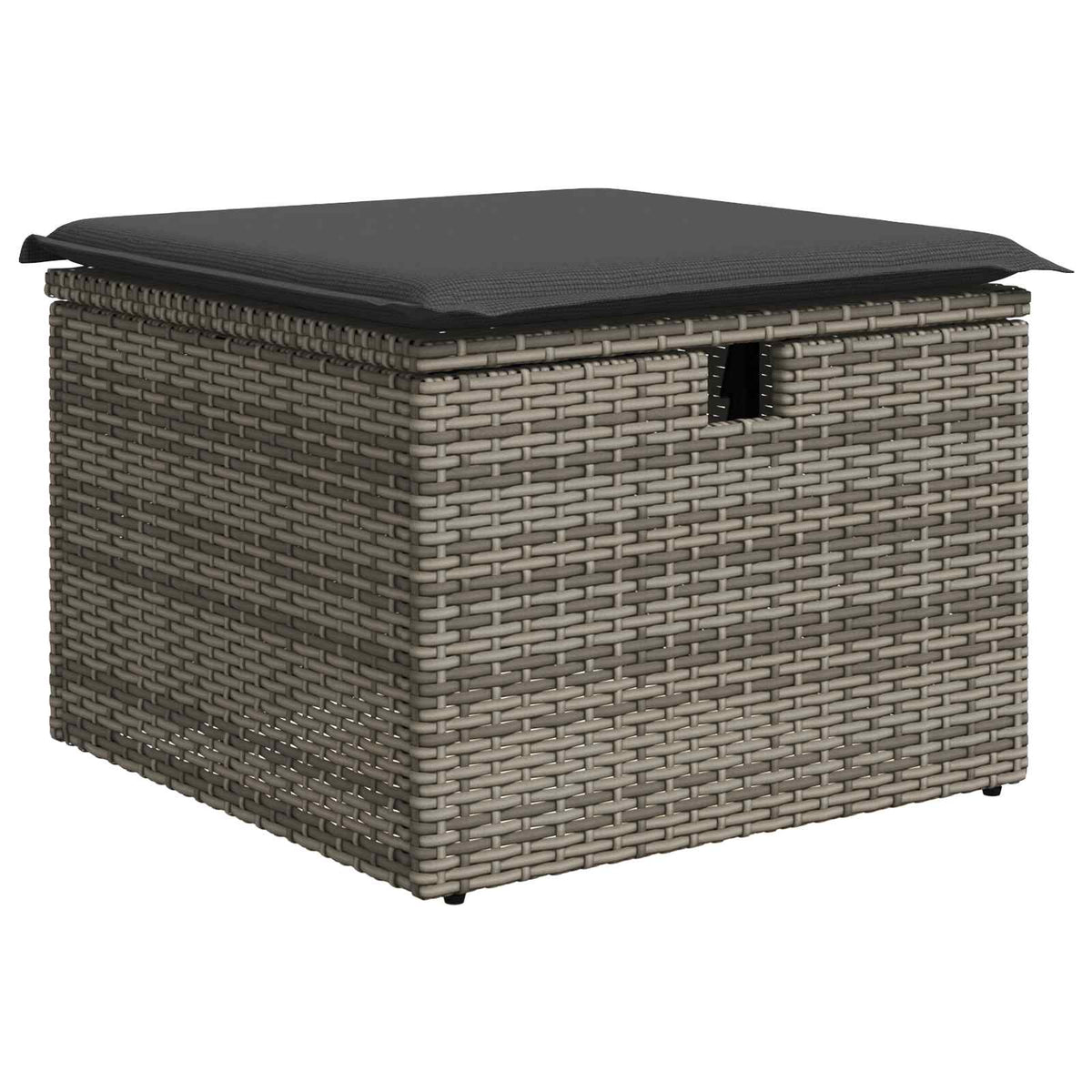 Set Pohovek S Polštářem S Úložištěm Šedá Polyratan