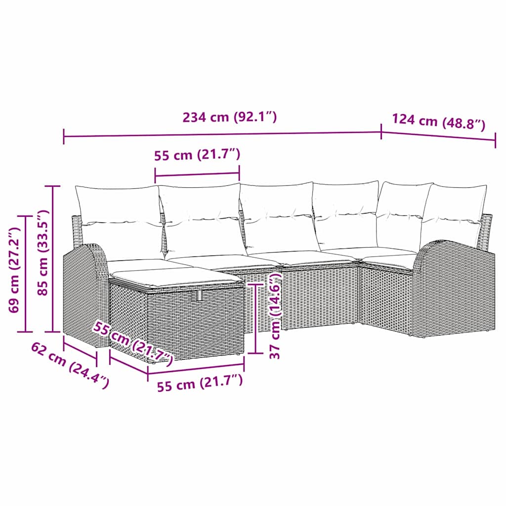 Set Pohovek 6 Ks Polyratan