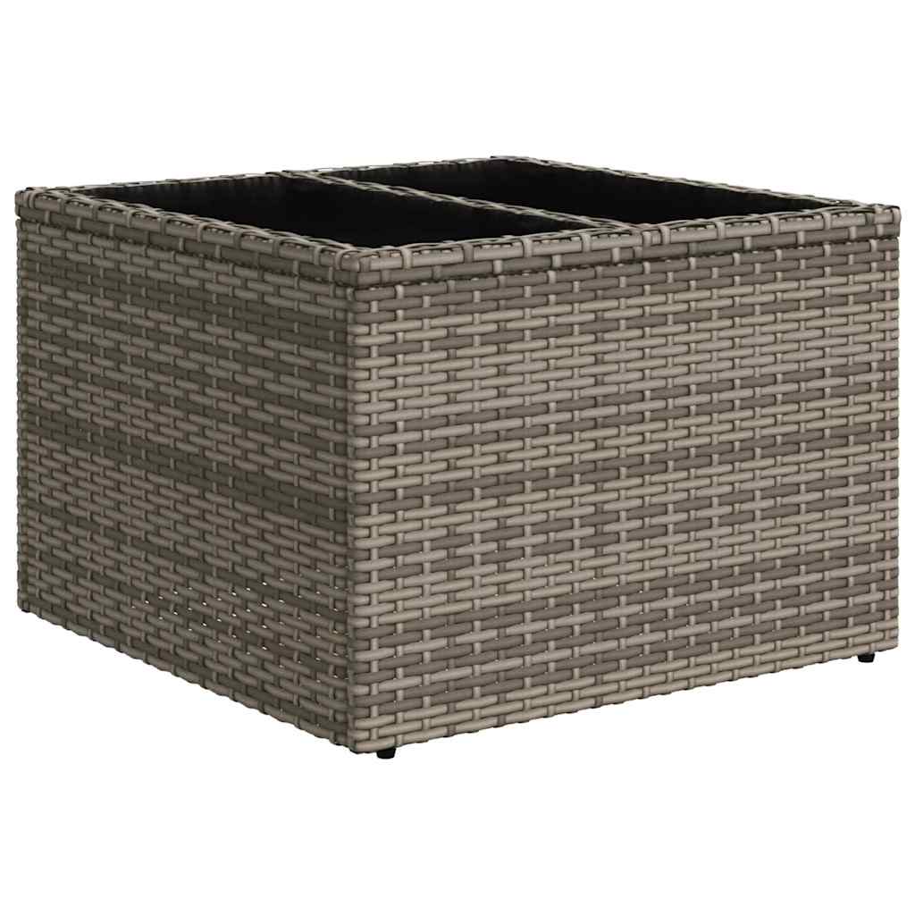 Set Pohovek S Polštářem S Úložištěm Šedá Polyratan