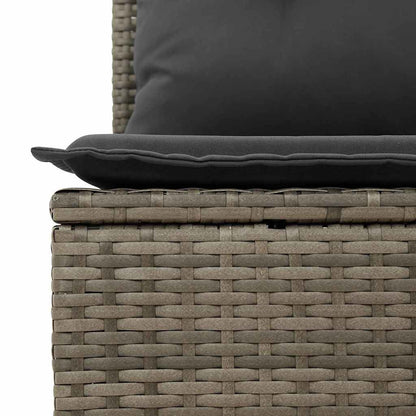 Set Pohovek S Polštářem S Úložištěm 6 Pcs Šedá Polyratan