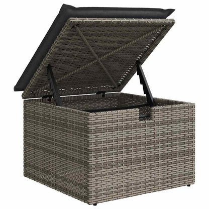 Set Pohovek S Polštářem S Úložištěm 6 Pcs Šedá Polyratan