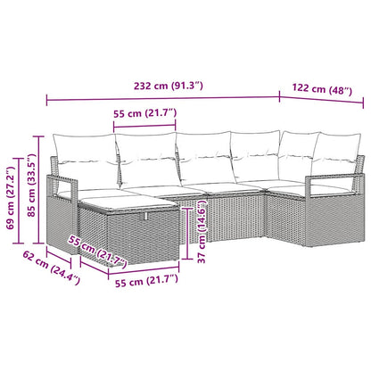 Set Pohovek 6 Ks 6-Počet Míst Polyratan