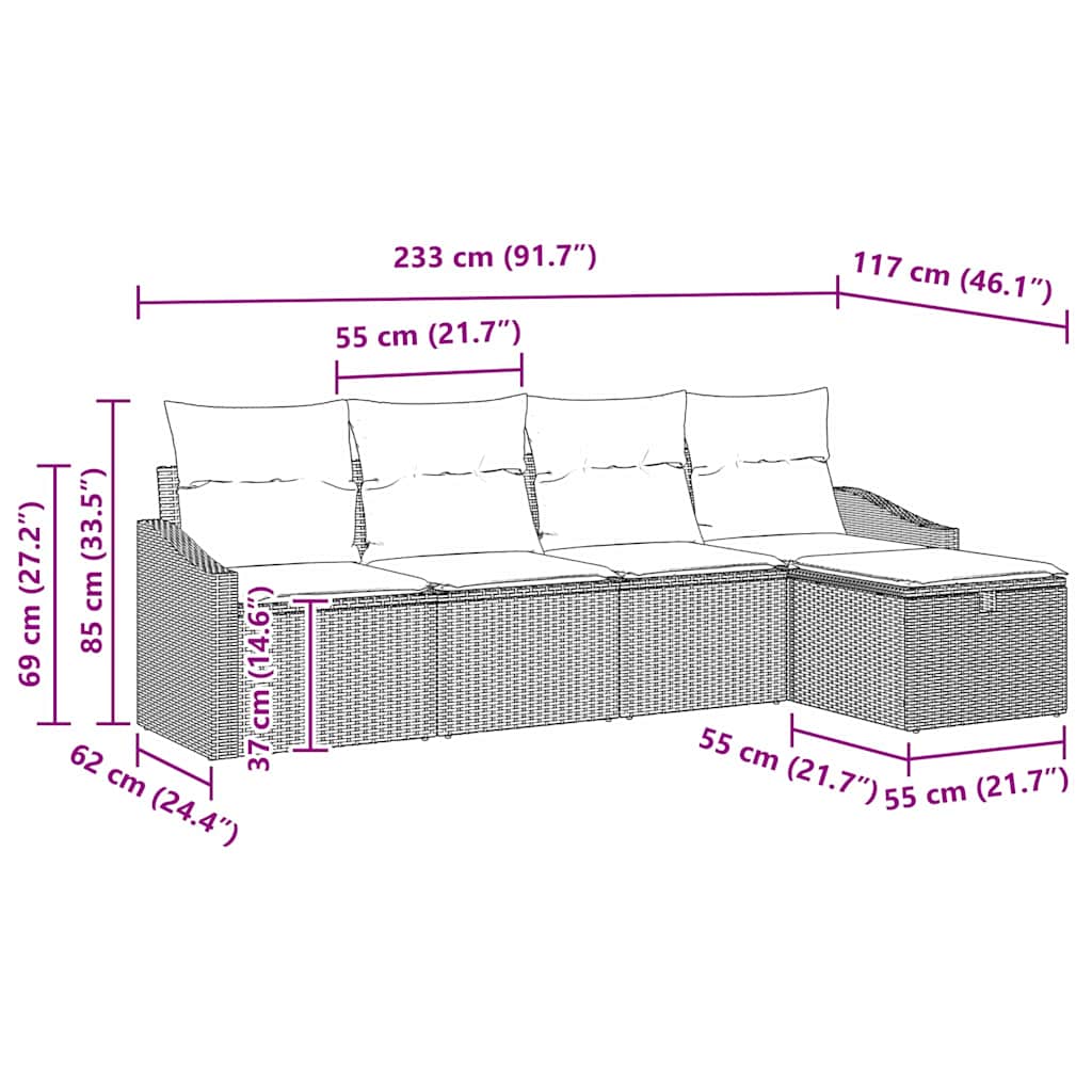 Set Pohovek 5 Ks Polyratan