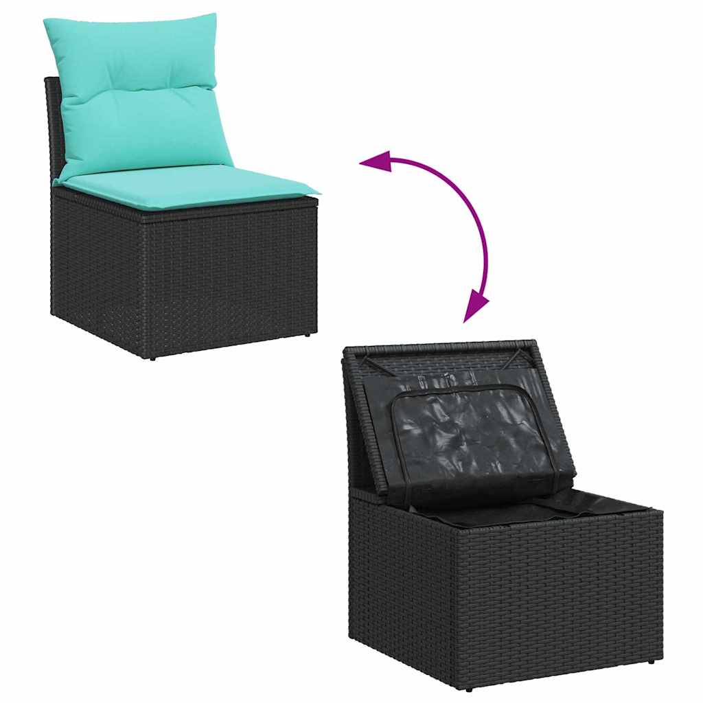 Sada Zahradních Pohovek 6 Ks Černá Poly Ratan