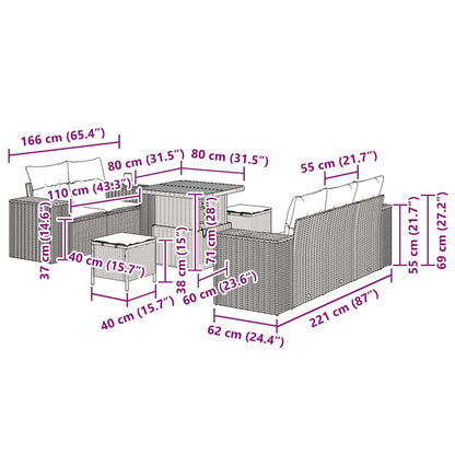 Sada Zahradních Pohovek 8 Pcs Polyratan