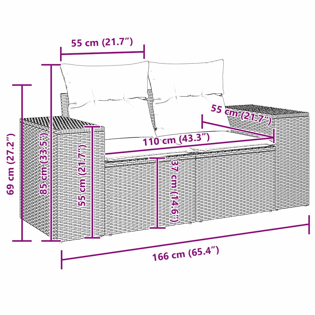 Sada Zahradních Pohovek 8 Ks Polyratan