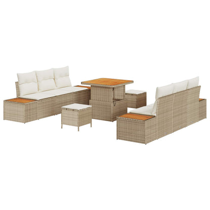 Sada Zahradních Pohovek 9 Ks 8-Počet Míst Béžová A Krémová