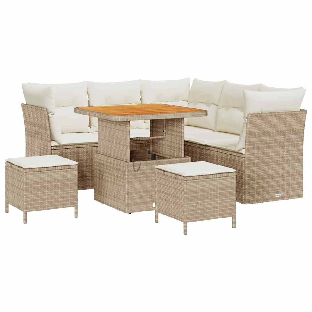Sada Zahradních Pohovek 8 Ks 5-Počet Míst Béžová A Krémová
