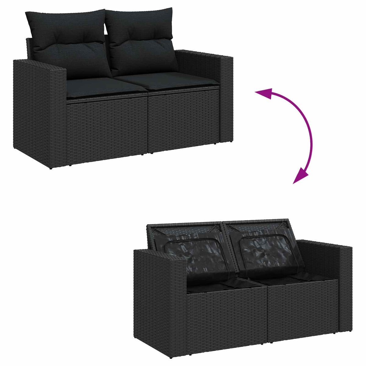 Sada Zahradních Pohovek S Polštářem 13 Pcs Polyratan