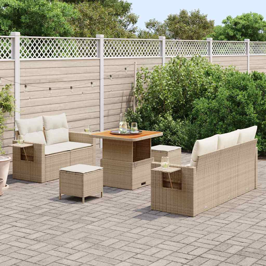 Sada Zahradních Pohovek 10 Ks Béžová A Krémová Polyratan