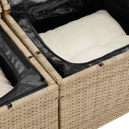 Sada Zahradních Pohovek 12 Ks 11-Počet Míst A Krémová