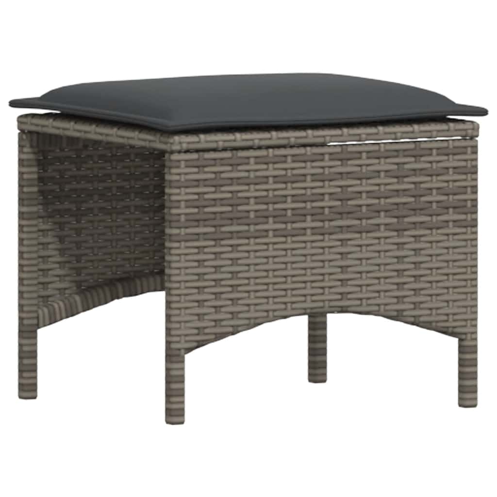 4Dílná Zahradní Sedací Souprava Polštáři Tvaru Písmene L Šedá