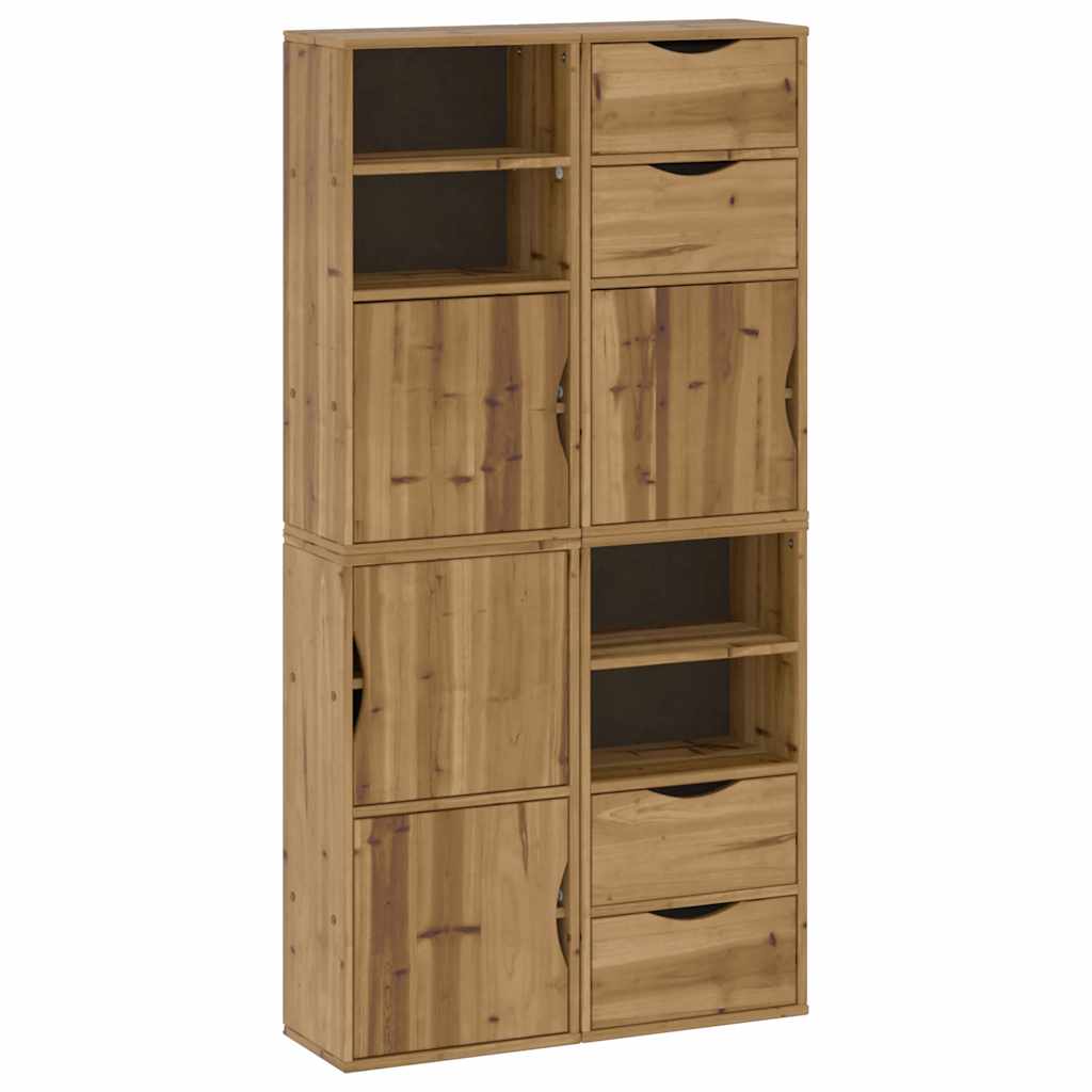 Boční Skříňky 4 Ks "Odda" 40X24X79 Cm Borovicový Masiv