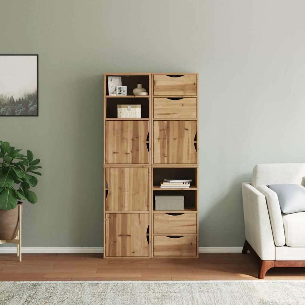Boční Skříňky 4 Ks "Odda" 40X24X79 Cm Borovicový Masiv