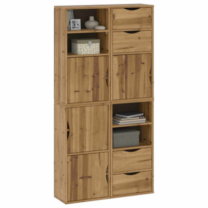 Boční Skříňky 4 Ks "Odda" 40X24X79 Cm Borovicový Masiv