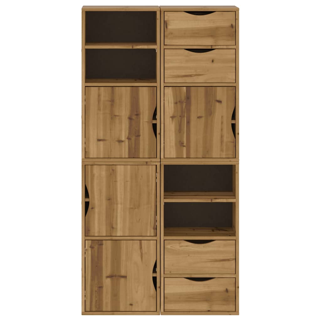 Boční Skříňky 4 Ks "Odda" 40X24X79 Cm Borovicový Masiv