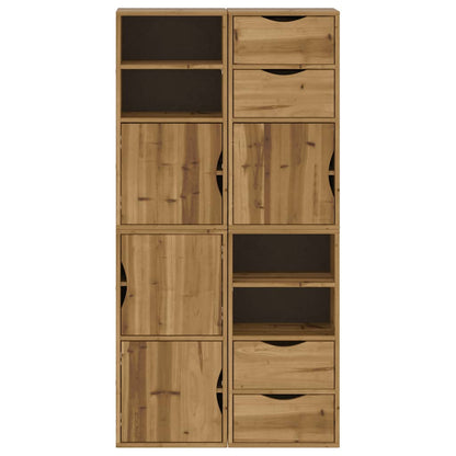 Boční Skříňky 4 Ks "Odda" 40X24X79 Cm Borovicový Masiv