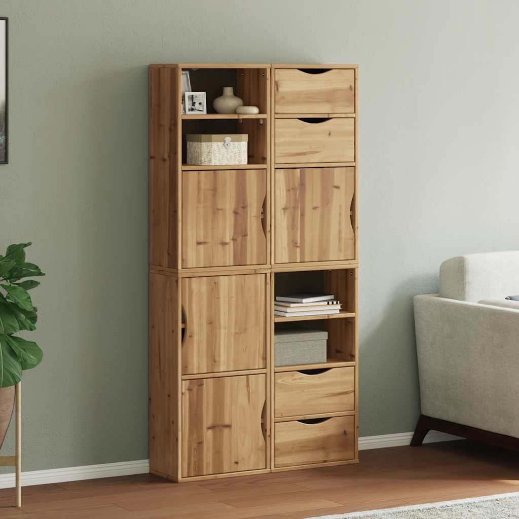 Boční Skříňky 4 Ks "Odda" 40X24X79 Cm Borovicový Masiv