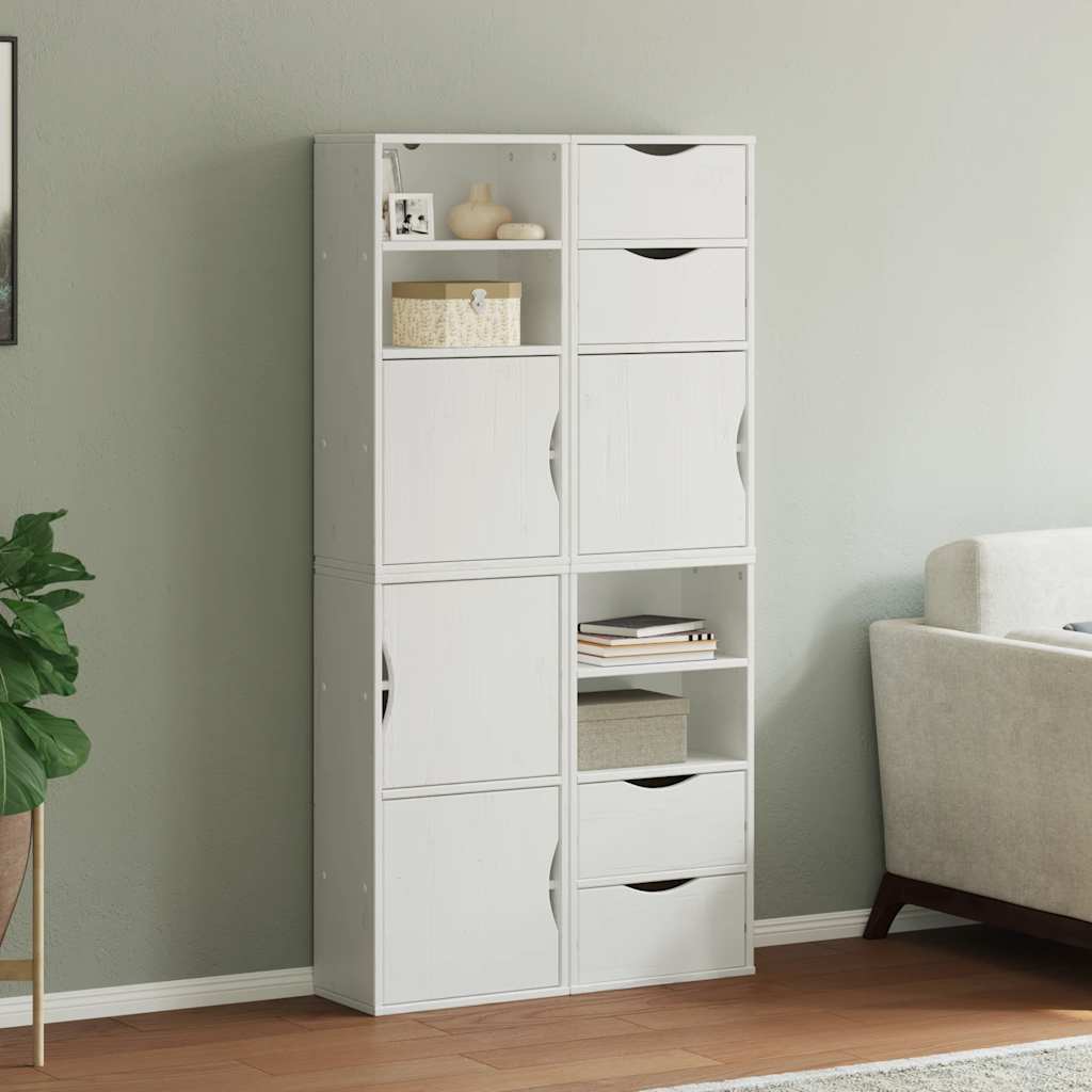 Boční Skříňky 4 Ks "Odda" 40X24X79 Cm Borovicový Masiv