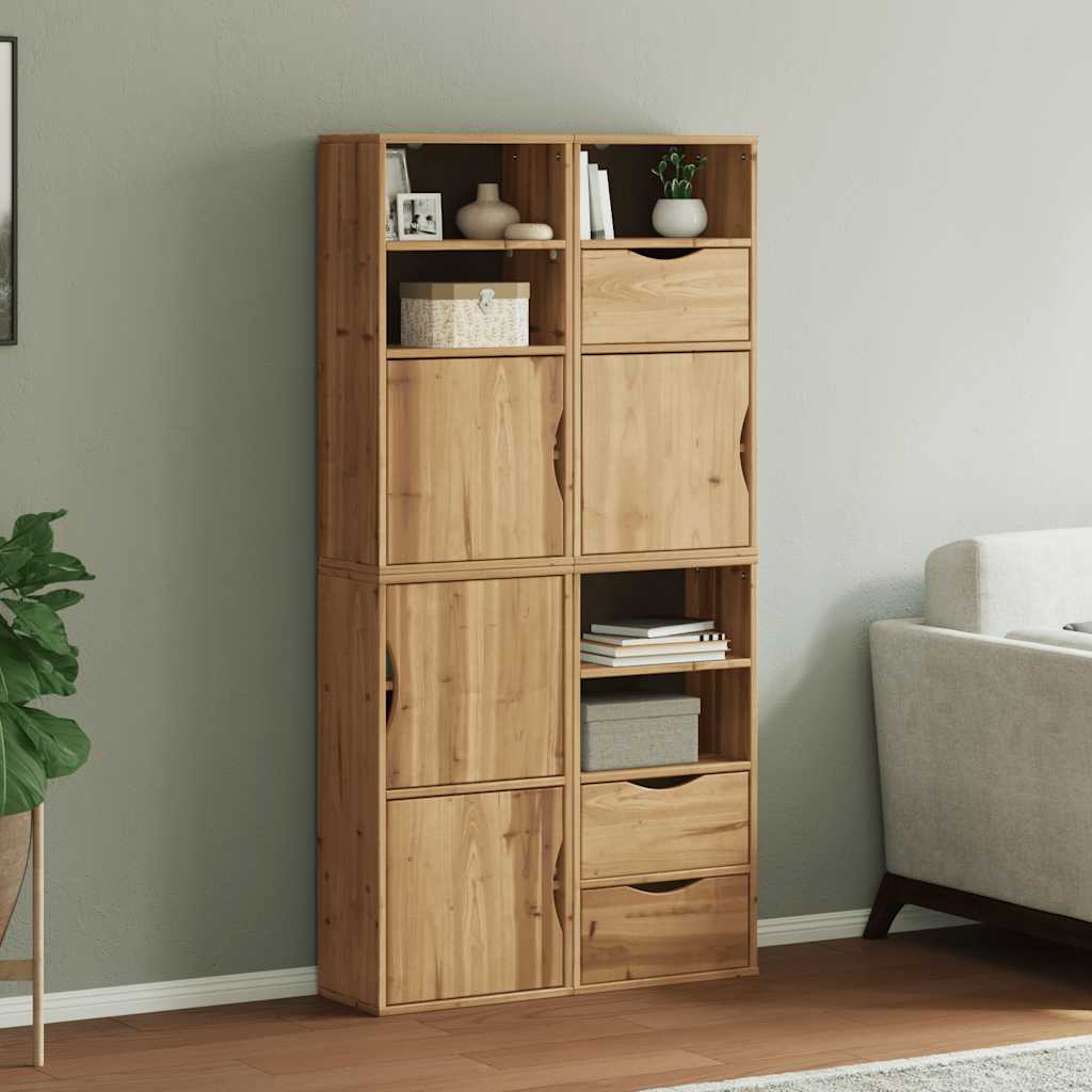 Boční Skříňky 4 Ks "Odda" 40X24X79 Cm Borovicový Masiv