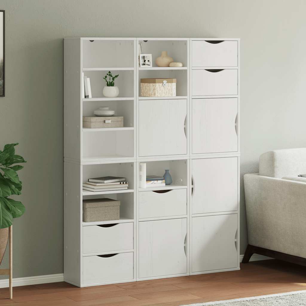 Boční Skříňky 4 Ks "Odda" 40X24X79 Cm Borovicový Masiv