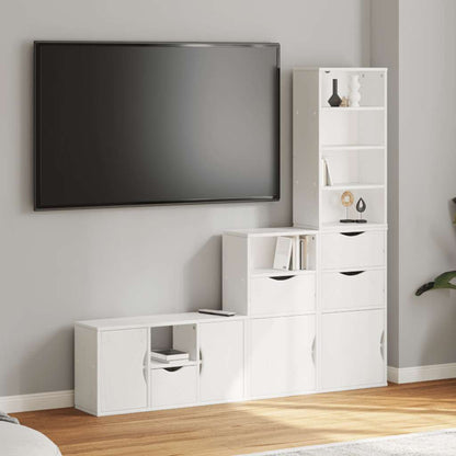 5 Kusů Tv Skříněk S Úložným Prostorem "Odda" Borovicový Masiv