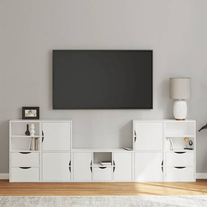 5 Kusů Tv Skříněk S Úložným Prostorem "Odda" Borovicový Masiv