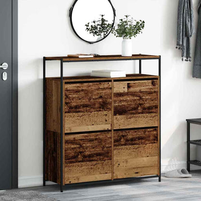 Skříň Na Obuv 100 X 34 X 112 Cm Kompozitní Dřevo Staré Dřevo