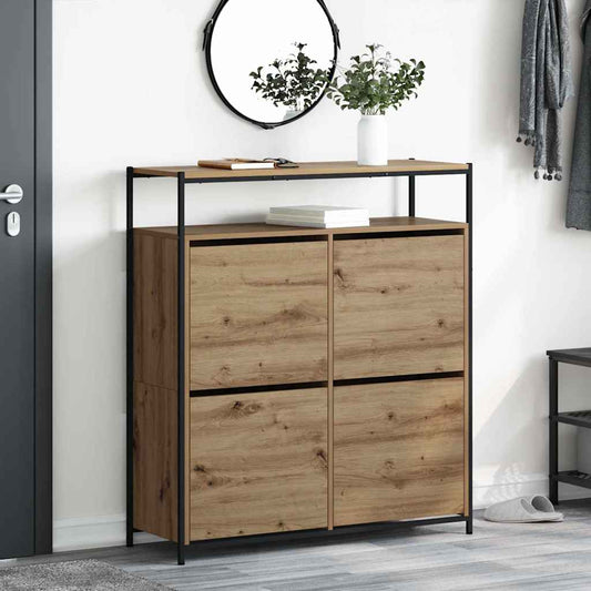 Skříň Na Obuv 100 X 34 X 112 Cm Kompozitní Dřevo Artisanový Dub